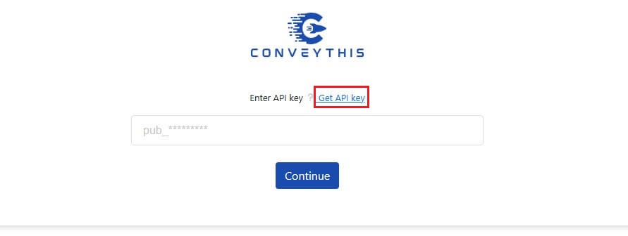 Wordpress Conveythis plugin settings: Get API