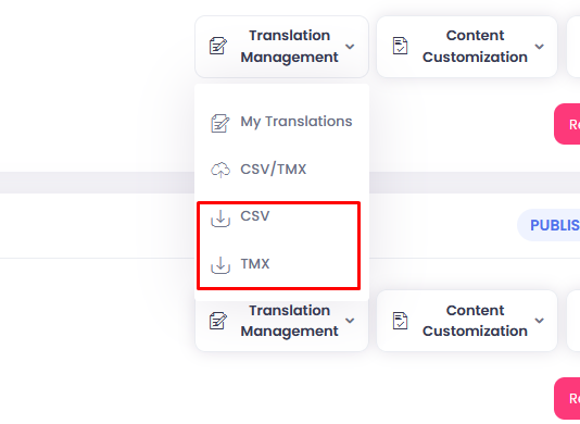Export translations from the Translation Management menu