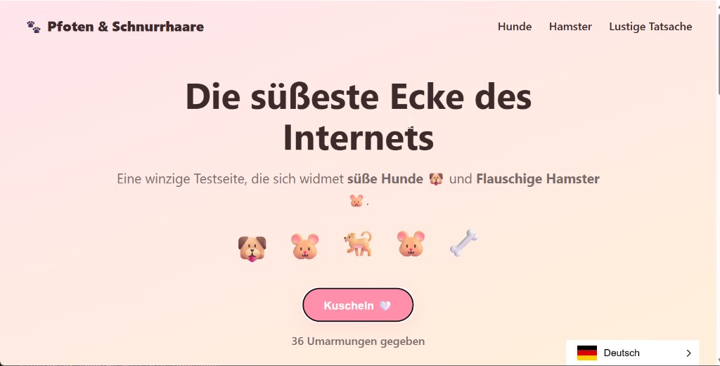 Translated German page served through Cloudflare Workers O2O with ConveyThis language switcher